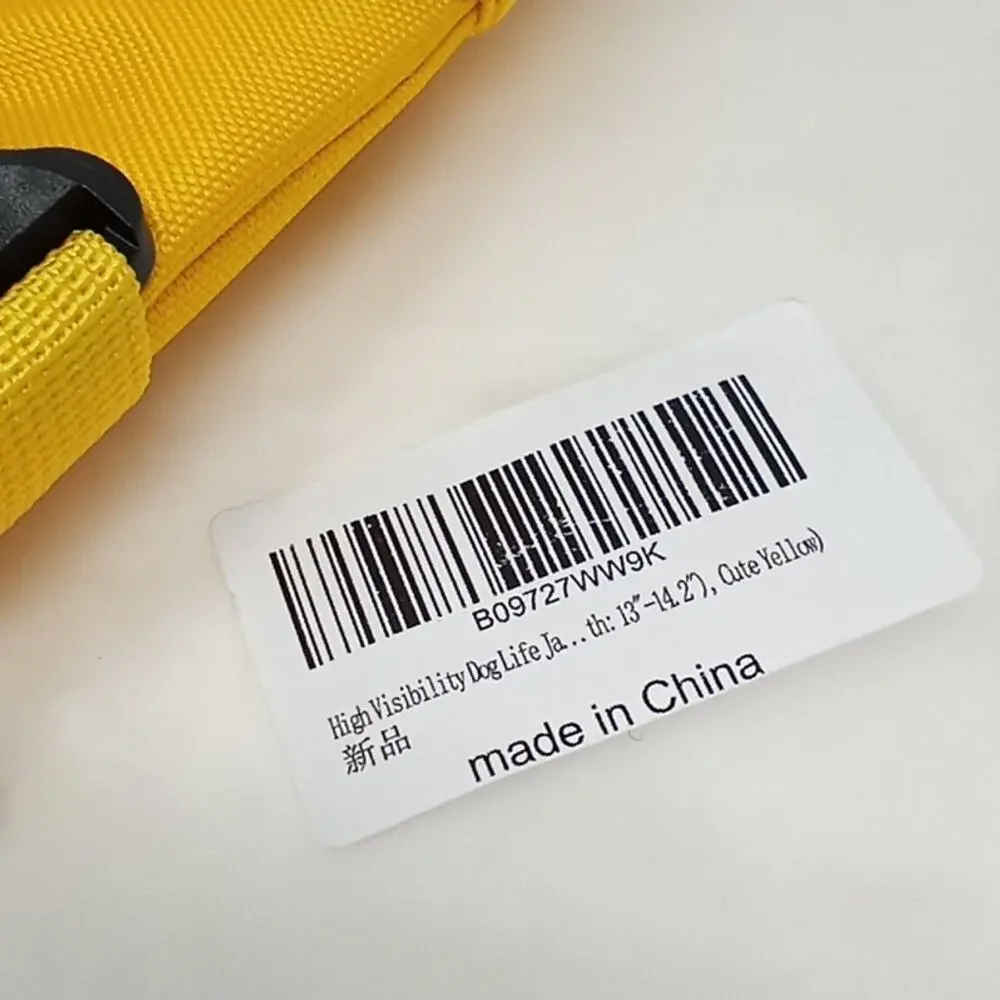 New Dog Life Jacket High Visibility Yellow & White Size XS